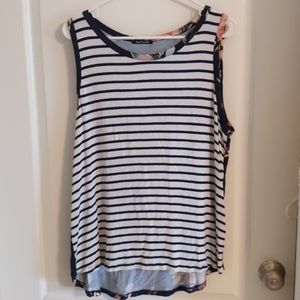 Pink Clover Striped and Flowers Tank